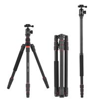 Andoer 153 cm/60 colių nešiojamojo fotoaparato trikojo stovas iš aliuminio lydinio su nuimamu monopodu, pasukamu 360 laipsnių kampu juoda
