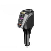 100W 4 IN 1 USB Type-C Automobilinis Įkroviklis Greitas Įkrovimas QC3.0 PD3.0 USB C Greitasis Įkrovimas iPhone Automobilinis Įkroviklis Samsung Xiaomi Huawei DY68TC juoda
