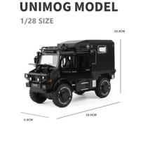 1/28 UNIMOG U4000 Motorhome Alloy Cross-country Touring Car Model Diecast Toy Off-road Vehicles Model Sound and Light Kids Gifts juoda