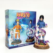 12CM Anime Naruto Uzumaki Sasuke Figure Vibration Stars Fighting Pose Model Toy Doll Aciton Figure PVC Ornament Collection With box
