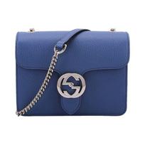 Gucci Silver Logo Double G Chain Messenger Bag Women Handbags Blue 510304-CAO0G-4231 Regular Edition,Basic Set (Bag+Dust Bag)