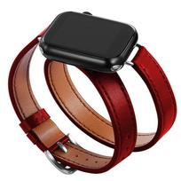 Slim Double-Wrap Leather Band for Apple Watch 9/8/7/6/4 41mm purpurinė