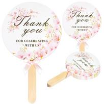 10 Pcs Wedding Hand Fans For Guests Bulk Decorative Handheld Wedding Favor Fans With Handle Thank You For Celebrating With Us rožinė