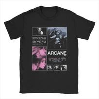 2025 new model Men Arcane Season 2 Jinx Vi T Shirt Anime Game Pure Tshirt Cotton MerchandiseShort Sleeve Tees Men Women T-Shirt S juoda