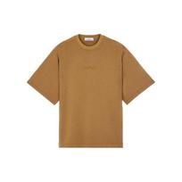 Stone Island Ss23 Mixed Fabric Hype-Tc Series Crew Neck Letter Logo Embroidered Cotton Short Sleeve T-Shirt Men Tops Bark 781565833-V0098 M