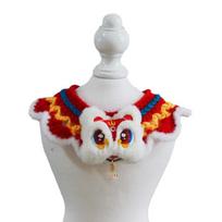 New Year Pet Bib & Woolen Scarf: Spring Festival Collar for Attracting Wealth and Blessings Small