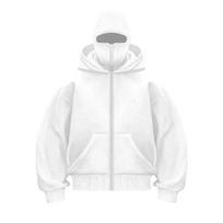 BeatStreet Men and Women Balaclava Y2K Gothic Harajuku Winter New Item Double Hooded Sweatshirt Men's Hooded Mask Zipper Sportswear M balta