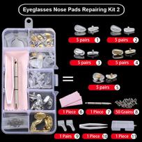 KAMMPT Common Oval Silicone Glasses Nose Pads Repairing Kit Metal Core Soft Screw-in Eyeglasses Nose Brackets Replacement Kits