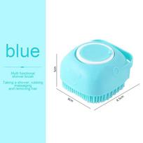 Silica Gel Dog Paw Cleaner Soft Pet Bath Brush Multifunctional Grooming Accessory with Puppy Sprayer for Safe Bathroom & Bathtub (Blue,XS（old）) mėlyna