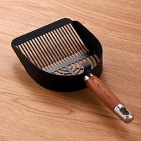 Stainless Steel Cat Litter Scoop Long Handle Deep Shovel Cat Poop Sifting Tool Fast Sifting with Hanging Hook