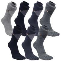 Arnold Palmer 7 Pairs Anti-Twist Men's Toe Socks Argyle Long BA006 Random Colors [Even] BA006_7 Pairs of Long Legs