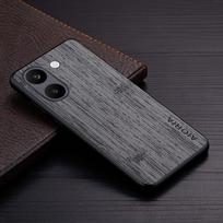 Case for Xiaomi Poco X8 Pro Max Funda Bamboo Wood Pattern Leather Phone Cover Luxury Coque for Xiaomi Poco X8 Pro Max Case Poco X8 Pro Max tamsiai pilka spalva