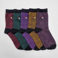 [Arnold Palmer] 5 Pairs of Women's Mid-Length Socks with Maple Pattern 5 pairs (color mix)