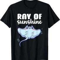 Ray Of Sunshine Stingray Manta Ray Kawaii T-Shirt S įvairiaspalvis