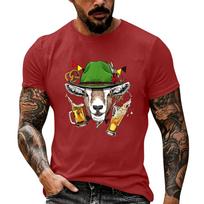 Men's Oktoberfest Vintage Texture Print Short Sleeve T Shirt Loose Fit Casual Summer Daily Top L ruda