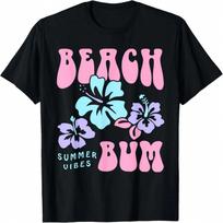 Coconut  Beach Bum Pastel Graphic  Beach 90s Retro T-Shirt S įvairiaspalvis