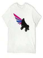 Bi Pride Winged Roller Skate T-Shirt Anime Stuff Blue Archive Luxury Designer New Gifts And T-Shirts unisexs Clothes S įvairiaspalvis