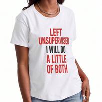 Unsupervised Do Both unisex's Cotton T Shirt,Premium Cotton Graphic,Durable And Comfortable,Casual And Stylish,Funny Saying Print,Perfect For Everyday S įvairiaspalvis