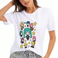 Virtual Anime Girl unisex's Cotton T Shirt, Pure Cotton HighQuality Print, Durable, Leisure And Fashionable, Cool Graphic Tee, Kawaii Style, Masked Co S įvairiaspalvis