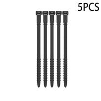 5 Pcs Cable Ties Wire Organizer Straps Multipurpose Reusable Silicone Computer Fastener Home Office For Earphone Elastic 113MM juoda
