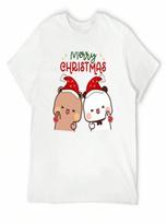 Merry Christmas From DuDu Bear And BuBu Panda T-Shirt Funny Shirt Cotton Valentines Clothes Vintage Clothes unisex's T-Shirt S įvairiaspalvis