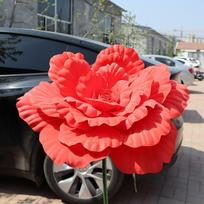 New 50cm PE Artificial Peony Giant Photo Props Simulation Peony Flower Background Wall Decoration Window Display Fake Flowers raudona