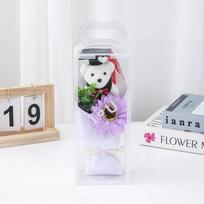 Cartoon Sunflower Graduation Bouquet Graduation Bouquet Decoration Lovely Bear Bouquet Mini Sunflower Bouquet Teacher's Day violetinė