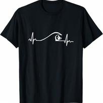 Surfer Surfing Wave Heartbeat T Shirt Gifts T-Shirt S įvairiaspalvis