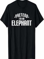 Pretend I'M An Elephant - Lazy Halloween Costume Party T-Shirt S įvairiaspalvis