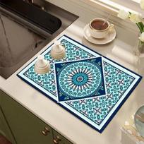 Diatomitinis virtuvės stalviršio džiovinimo kilimėlis Kriauklės kvadratinis sugeriantis kilimėlis Stalviršio izoliuoti padėkliukai Padėkliukai Plaunamas kilimas 40X60CM