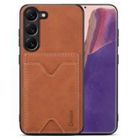 Verslo Retro Kortelių Piniginė Laikiklis Odinis Dėklas Samsung Galaxy S25 S24 S23 Plus Ultra FE A16 A55 A35 A15 A25 A24 A34 For Galaxy S24Plus