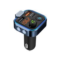 Bluetooth 5.0 Automobilinis FM Siųstuvas Laisvų Rankų Radijas Laisvų Rankų MP3 Grotuvas Automobilinis Rinkinys 20W PD QC3.0 Greitas Įkrovimas Dvigubas USB Įkroviklio Adapteris juoda