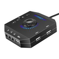 T10 External Sound Card, USB Audio Adapter for PC, Windows, Mac, Linux, Laptops, Desktops, 0.138-inch Stereo Sound Card and USB Interface, 12*11*3cm juoda