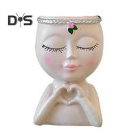 Face Flower Pot Love Style Girl Head Plant Pot Small Lady Face Planter for Succulent Indoor Outdoor Plants Desktop Centerpiece for Home Living Room kava