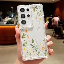 Little Flower Soft Case For Samsung Galaxy A56 A55 A54 A36 A35 A25 A15 A16 A53 5G S25 Edge S24 Ultra S23 FE Diamond Phone Cover Galaxy S22 5G