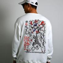 Japanese Anime Collaboration Babatos Mobile Suit Gundam Long Sleeved Hoodie for Men Women Round Neck Loose Autumn Winter Trend S