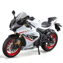 1/9 Suzuki GSX-1000R lydinio liejimo mastelio motociklų modelis Visureigis Autociklas su apšvietimu Kolekcija Vaikų žaislas Motociklo dovana balta