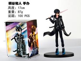17CM Kirito figūrėlė Sword Art Online Anime Mielas stovintis modelis Darbalaukio žaislas Lėlė Šauni dovana Kolekciniai papuošalai PVC with box