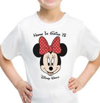 Personalised Mickey Minnie Mouse Kids T-shirt YOUR NAME IS GOING TO DISNEY WORLD 140