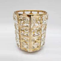 European-Style Crystal Pen and Makeup Brush Holder auksas