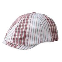 Y2k Plaid Berets Korean Style Painter Hat Vintage Newsboy Caps  Girl raudona