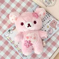 Rilakkuma Sakura gėlių meškiukas pliušinis žaislas minkštas kimštas apkabinamas miego pagalvė namų dekoracija gimtadienio dovana suaugusioms moterims 30cm