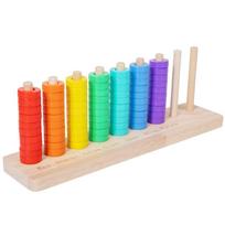 Montessori žiedų metimo stalo žaidimas Mediniai žaislai Spalvų rūšiavimo dėlionė Spalvingas karoliukų spalvų pažinimas ankstyvojo ugdymo žaislui