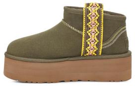 UGG Classic Ultra Mini Braid Platform Boot Burnt Olive Women's 1138491-BTOL 40