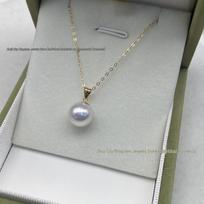 Zhuji Freshwater Pearl Edison 10-11mm Round G18K Gold Melon Seed Clasp Pendant G18K Gold Pendant