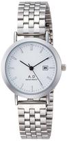 ALIAS Analog Watch Amalfidia Waterproof Date Metal Band White Dial Silver (Arias) WW19038A-115 Women's balta