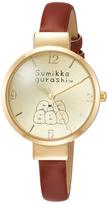 ALIAS Sumikkogurashi Analog Waterproof Leather Strap Watch WW20101SXSG Brown (Arias) Women's ruda
