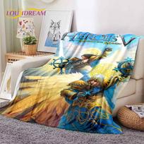HD „Heroes of Might and Magic“ retro žaidimo minkšta flanelinė antklodė, užmetimo antklodė Patogi antklodė pikniko lovoms sofa Namų miegamasis 75cmx90cm