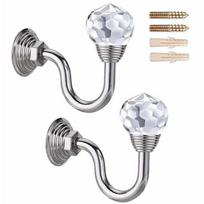 2x Crystal Curtain Holdback Hanger Wall Tie Backs Hooks Holder Curtain Tie Back
