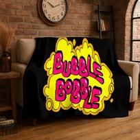 Retro Bubble Bobble Cartoon Game Flannel Blanket Soft Warm Throw Blanket for Bedroom Living Room Bed Travel Camping Picnic Gift 75x90cm